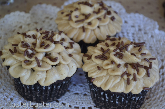 A delicious coffee infused chocolate cupcake topped with a rich espresso buttercream frosting.