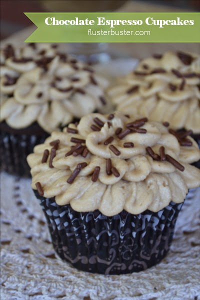 A delicious coffee infused chocolate cupcake topped with a rich espresso buttercream frosting.