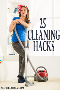 Great Ideas - 25-Cleaning-Hacks from All She Cooks
