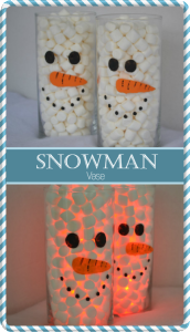 Lighted Marshmallow Snowman Vase - Christmas Craft | Fluster Buster