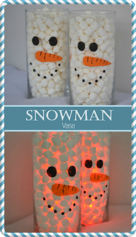 Lighted Marshmallow Snowman Vase - Christmas Craft | Fluster Buster