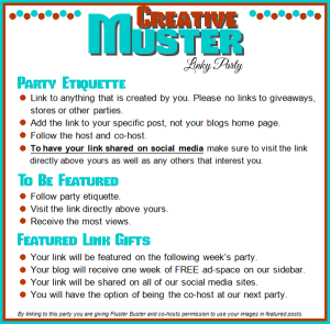 Great Ideas are found at the Creative Muster Party! Join us and other talented bloggers for some fun, food and inspiration!