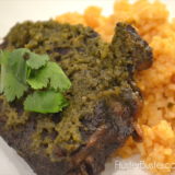 Poblano Carne Asada recipe. Mexican roasted steak flavored with Poblano peppers.