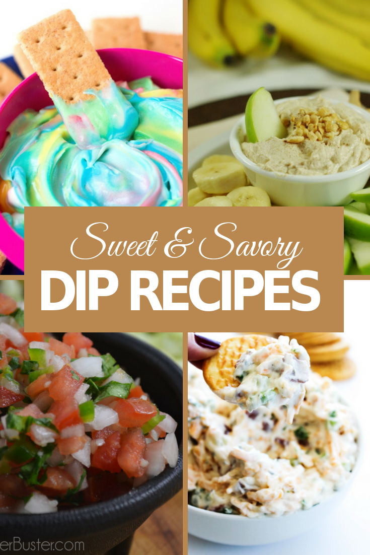 30 Sweet & Savory Dip Recipes that are simple enough to make in just a few minutes.