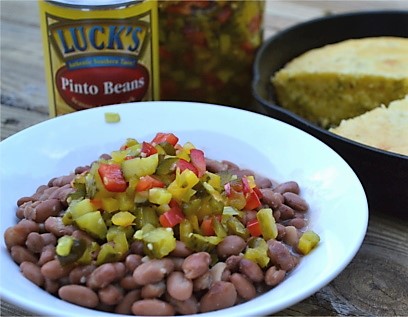 Luck's Beans & Hot Mix - a simple authentic southern recipe that's easy & convenient and has a flavorful kick. 