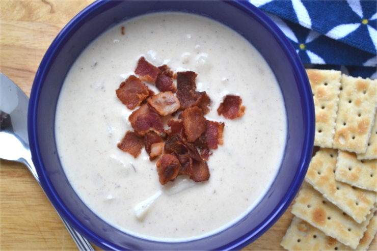 New England Clam Chowder - A thick, creamy soup perfectly seasoned with chunks of potatoes and small bits of clams. It has a nice smokey flavor and surprisingly doesn’t have a strong fish flavor.