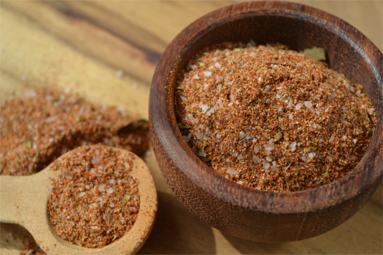 A simple blend of herbs and spices that have a sweet and smokey flavor with a touch of heat.