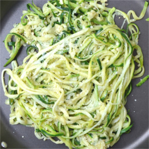 Buttered Parmesan Zoodles - A simple and healthy side dish bursting with tons of garlic flavor.