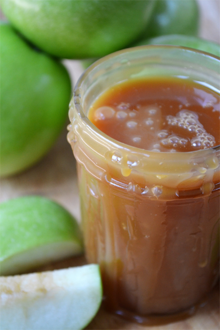 Homemade Caramel Sauce - A super simple, 3-ingredient, thick, yet smooth, sweet topping that tastes amazing with apples, ice cream or many of your favorite fall desserts.