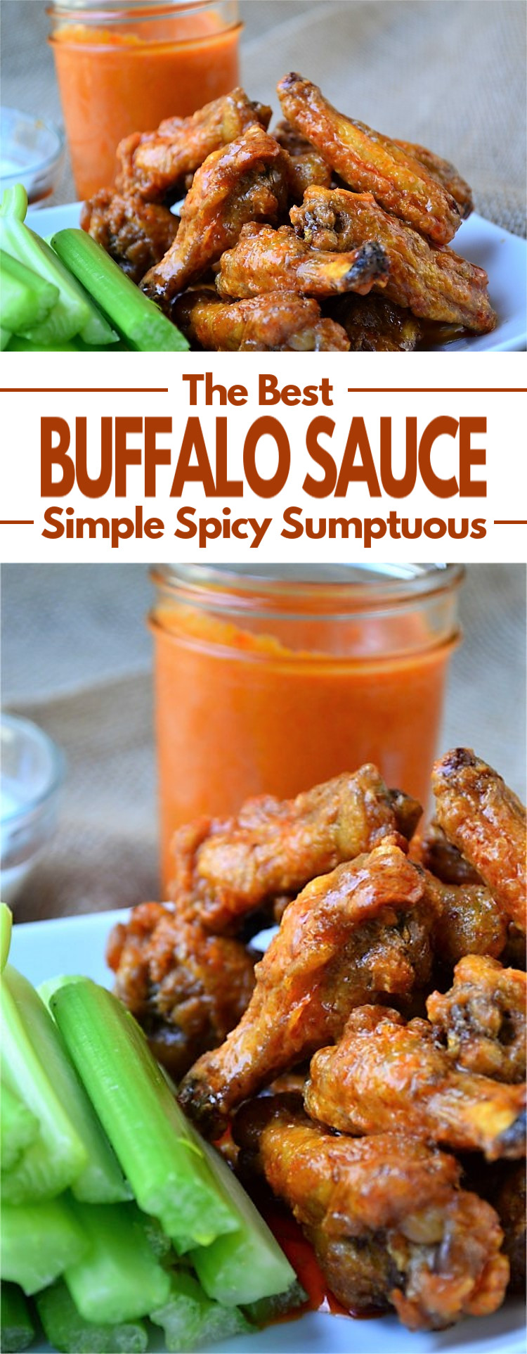 Simple Buffalo Sauce - A simple sauce that is slightly spicy, with a little heat and a nice buttery texture. This buffalo sauce is a milder and more sumptuous form of hot sauce and tastes amazing smothered over chicken wings or used to replace traditional hot sauce.