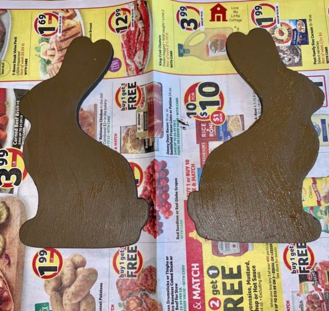 DIY Wooden Chocolate Bunny Planter Pokes Fluster Buster