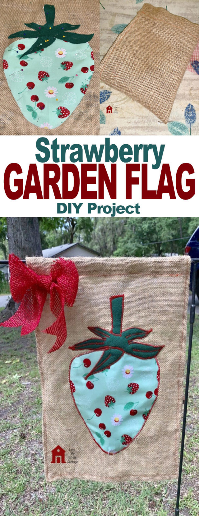 How to Make a Summery Strawberry Garden Flag | Fluster Buster